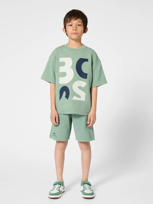 BOSS Boys Green Logo T-Shirt