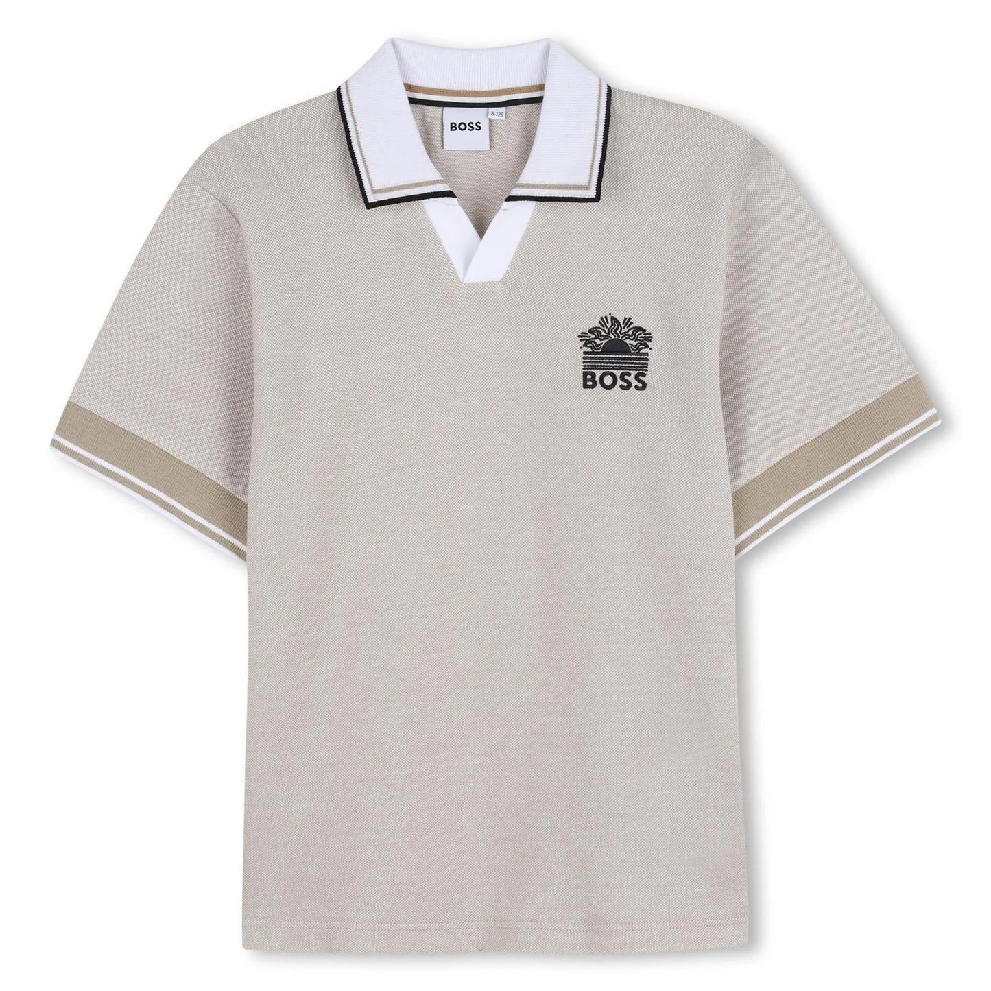 BOSS Boys Beige Logo Polo Shirt
