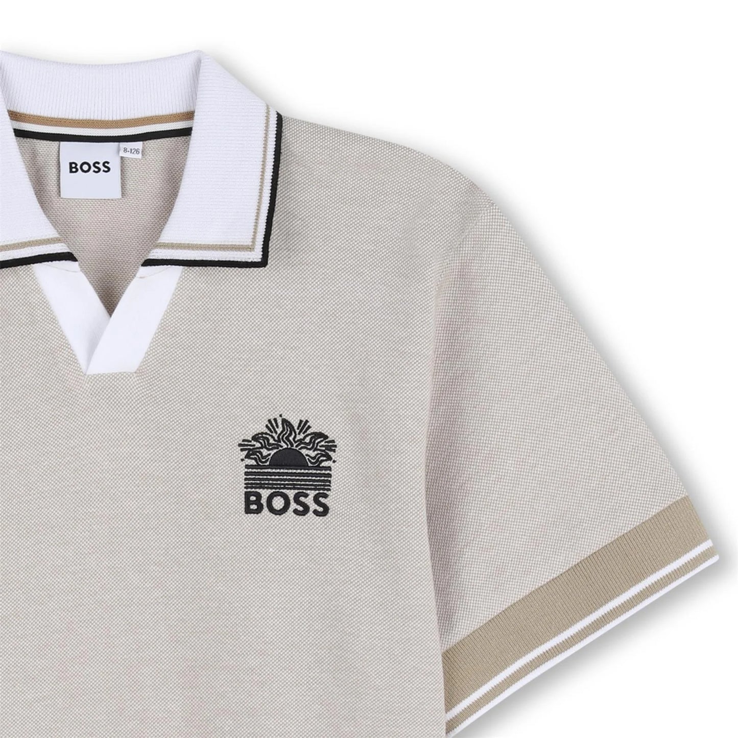 BOSS Boys Beige Logo Polo Shirt