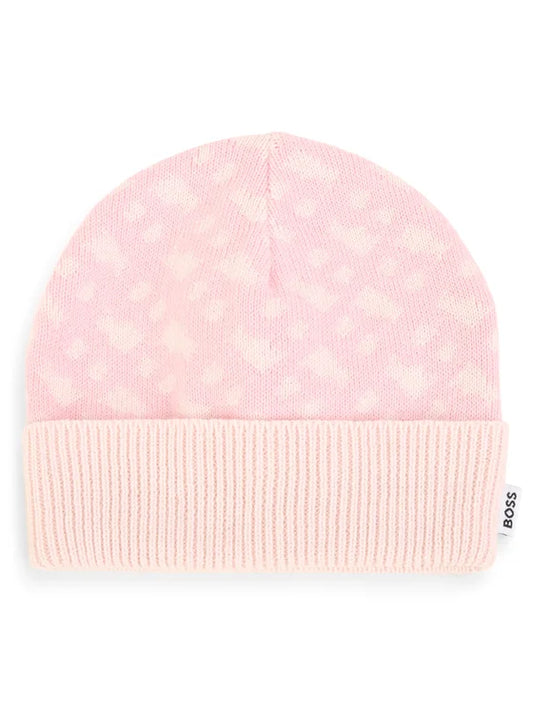 BOSS  Baby Girls Pink Knit Hat & Slipper Set