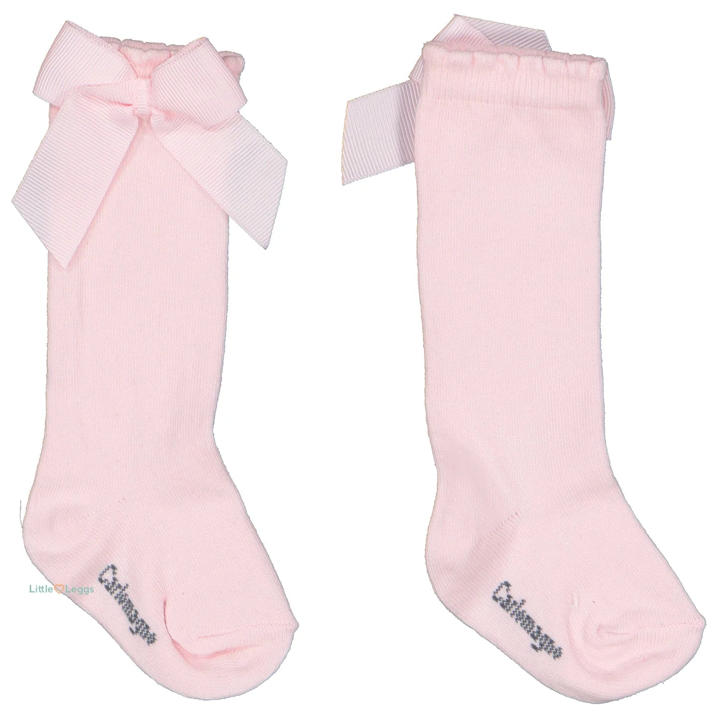 CARLOMAGNO Girls UKG2 Pink Ribbon Bow Socks