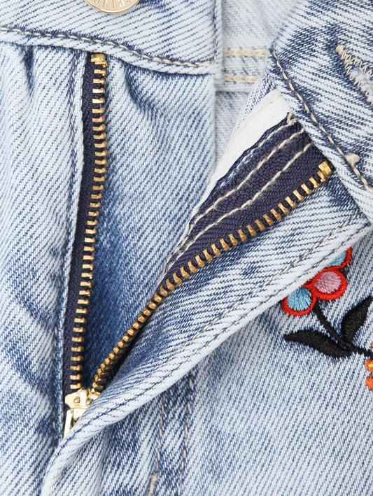 MOSCHINO Girls Cotton Jeans with Embroidery