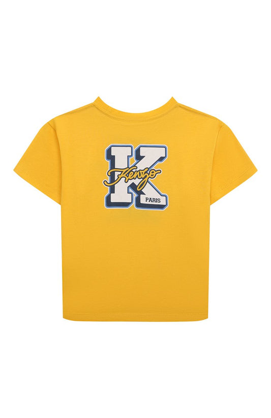 KENZO KIDS Boys Yellow Tiger Logo T-Shirt