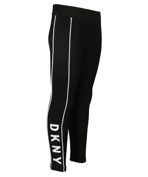 DKNY Girls Black Logo Leggings