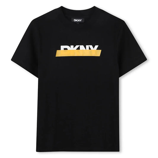 DKNY D62434/09B Kids Black Logo Short Sleeve T-shirt