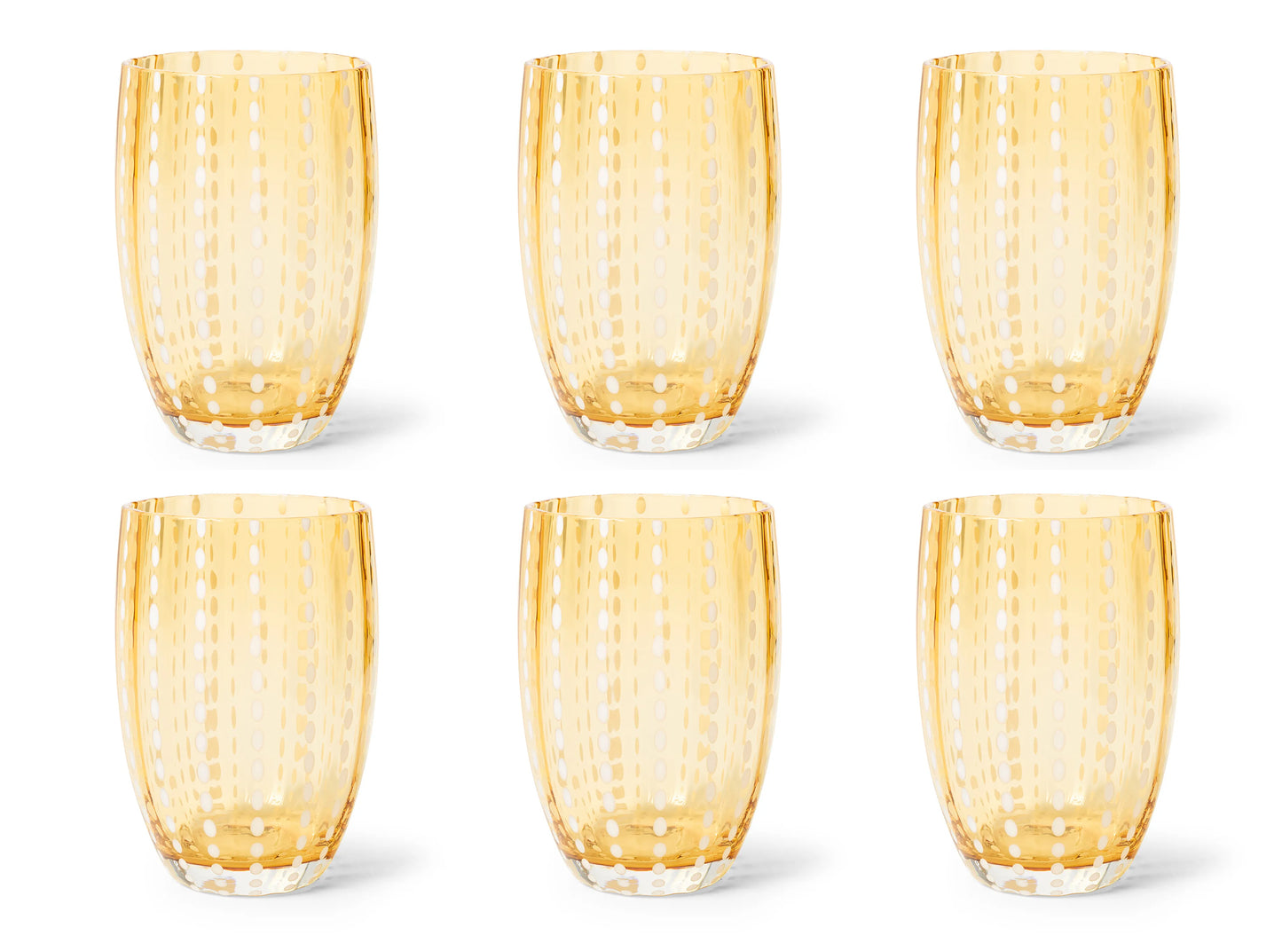 Amber Dotted Drinking Glass- Amber (SET OF 6)