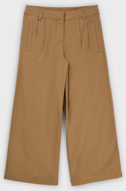 BOSS Girls Loose-Fit Trousers in Soft Twill