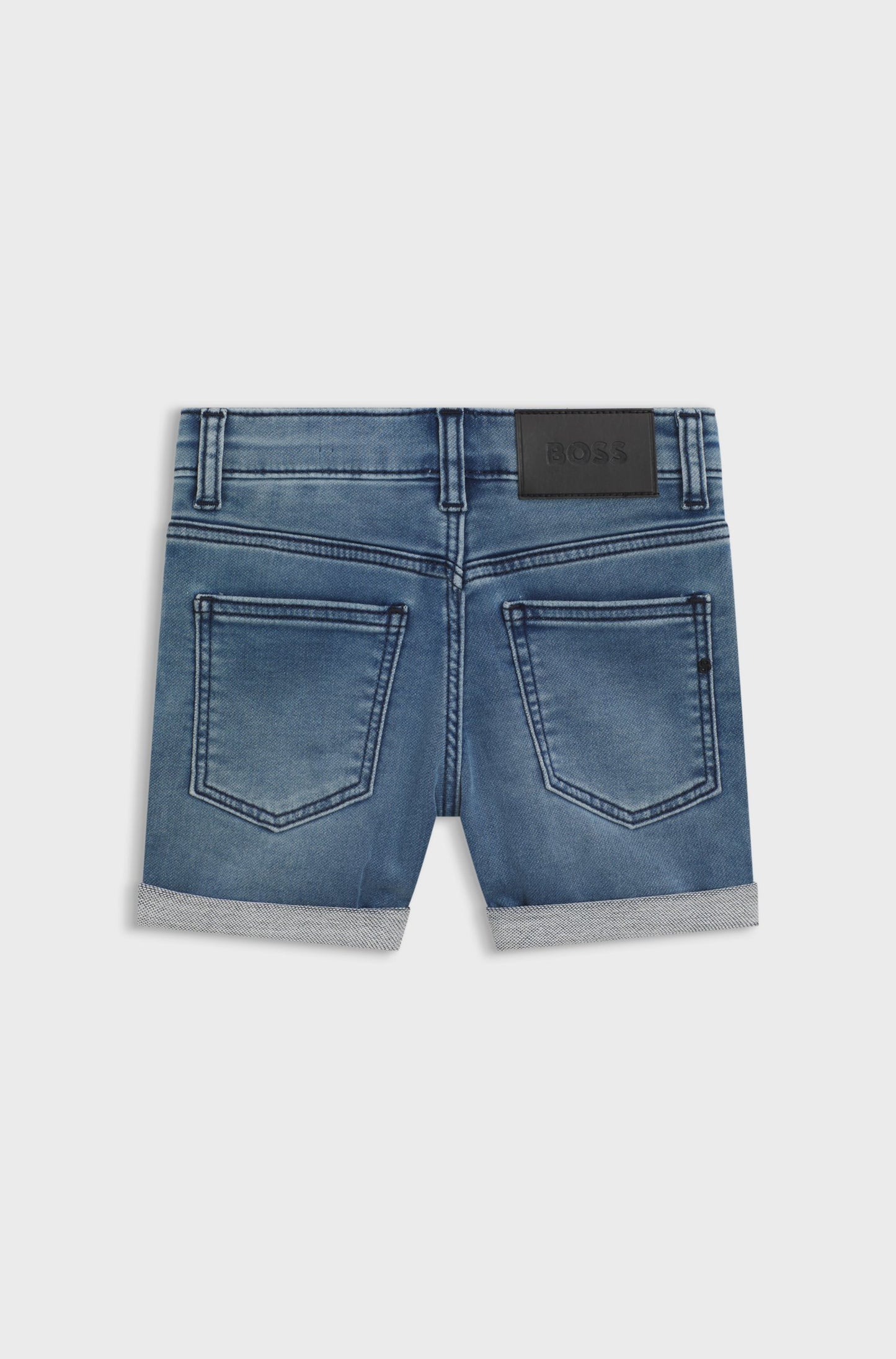 BOSS Boys Shorts in Blue Stretch Denim