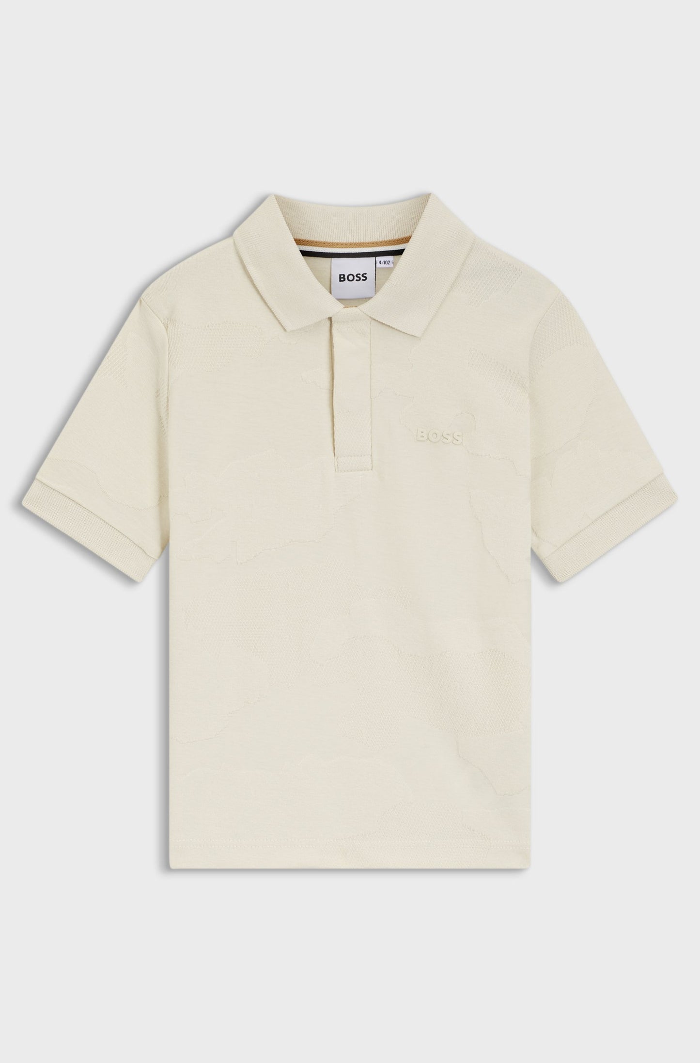 BOSS J52337/21C Boys Polo Shirt in Stretch Cotton with Jacquard Pattern