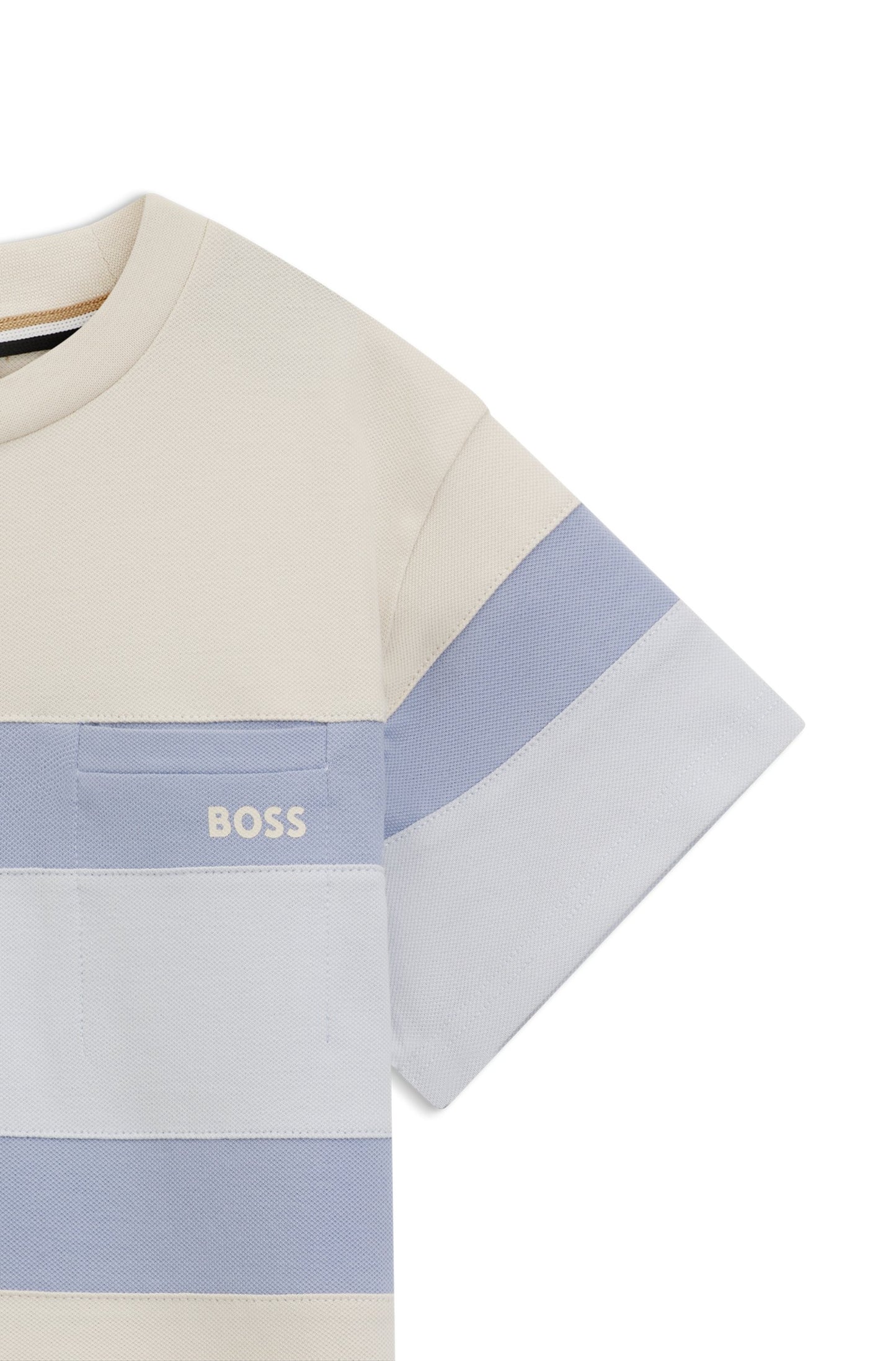 BOSS Boys Loose-fit with color-block stripes T-Shirt