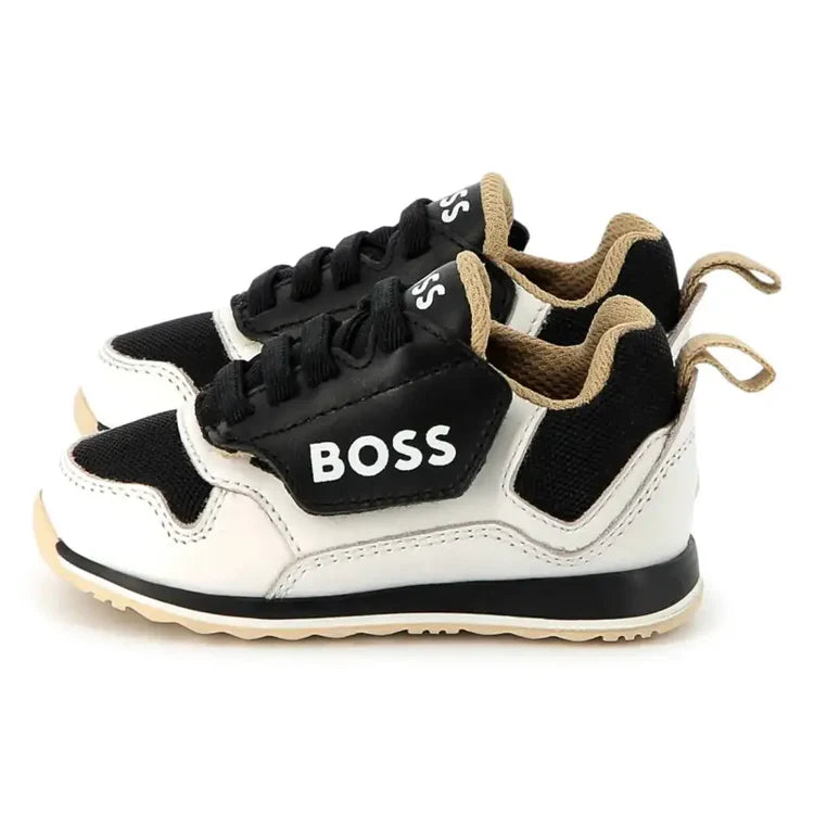 BOSS Unisex Black White Velcro Sneaker