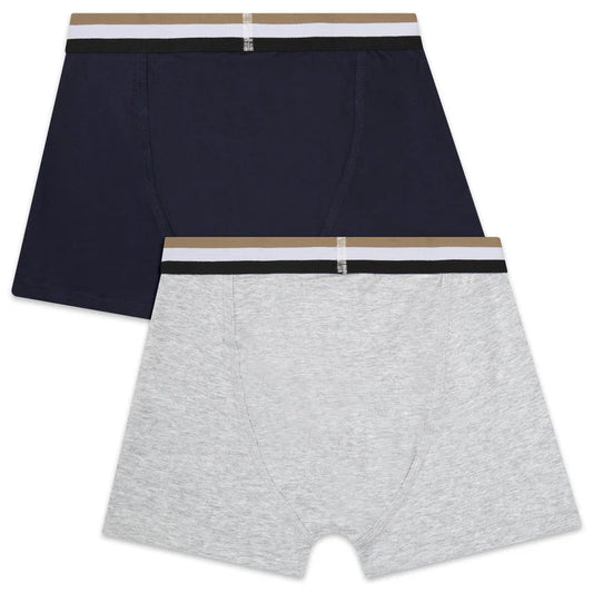 BOSS Boys Grey & Navy Boxers (Pack of 2)
