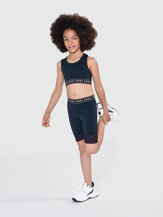 MICHAEL KORS Kids Girls Black Bike Shorts