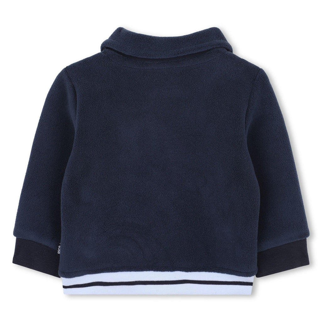 BOSS J52542/849 Younger Boys Navy Blue Fleece Cardigan and Trousers set