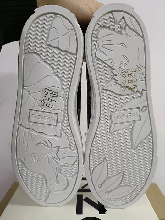 KENZO KIDS Unisex Tiger Logo Leather Sneakers