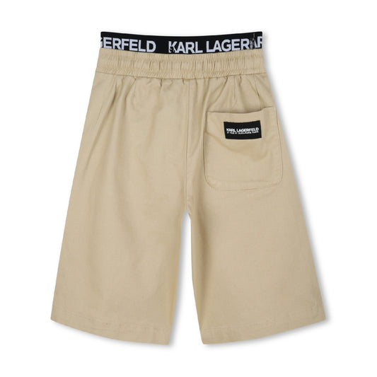 KARL LAGERFELD Boys Beige Twill Bermuda Short