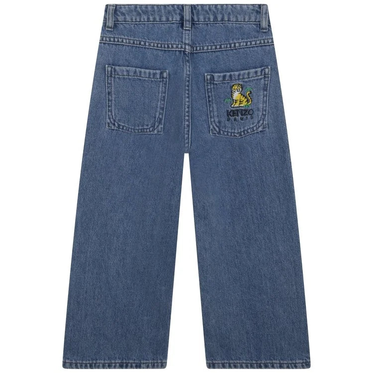 KENZO KIDS Girls Blue Denim Jeans Trousers