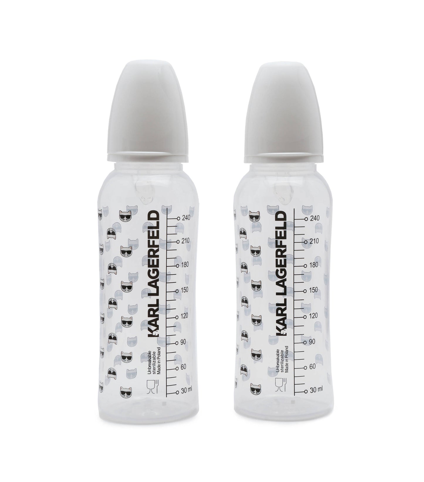 KARL LAGERFELD Baby Feeding Bottle 240 ml Transparent Set of 2