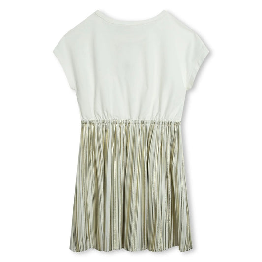 MICHAEL KORS Girls White & Gold  Sleeveless Dress
