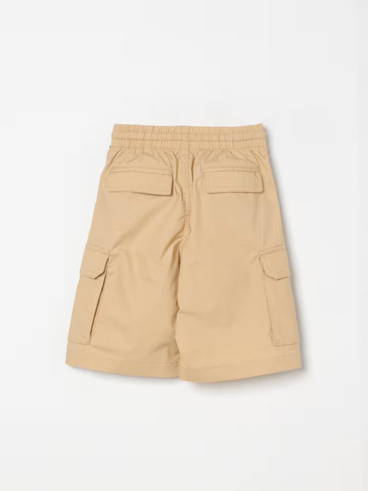 MOSCHINO Boys Beige Logo Shorts with Pockets