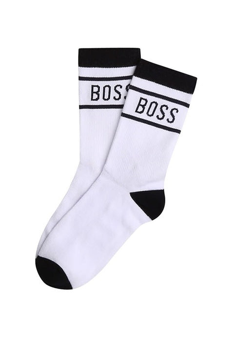 BOSS Boys White Logo Sock 2 - Pack