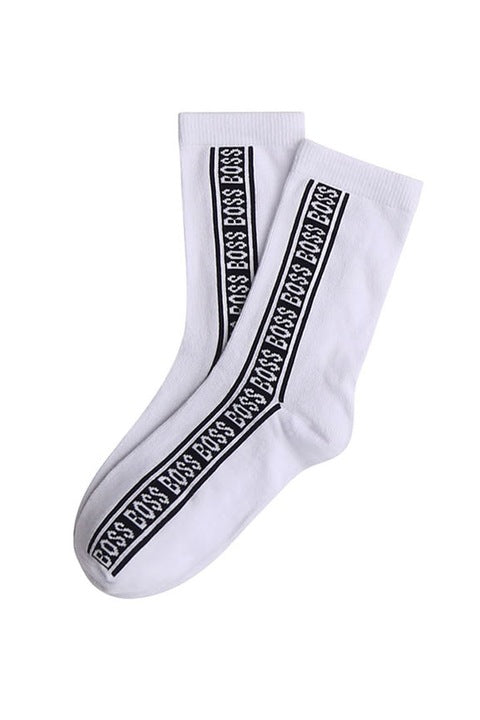 BOSS Boys White Logo Sock 2 - Pack