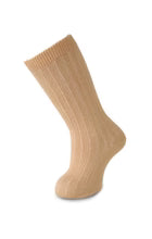 CARLOMAGNO Beige Ribbed Cotton Knee Length Socks