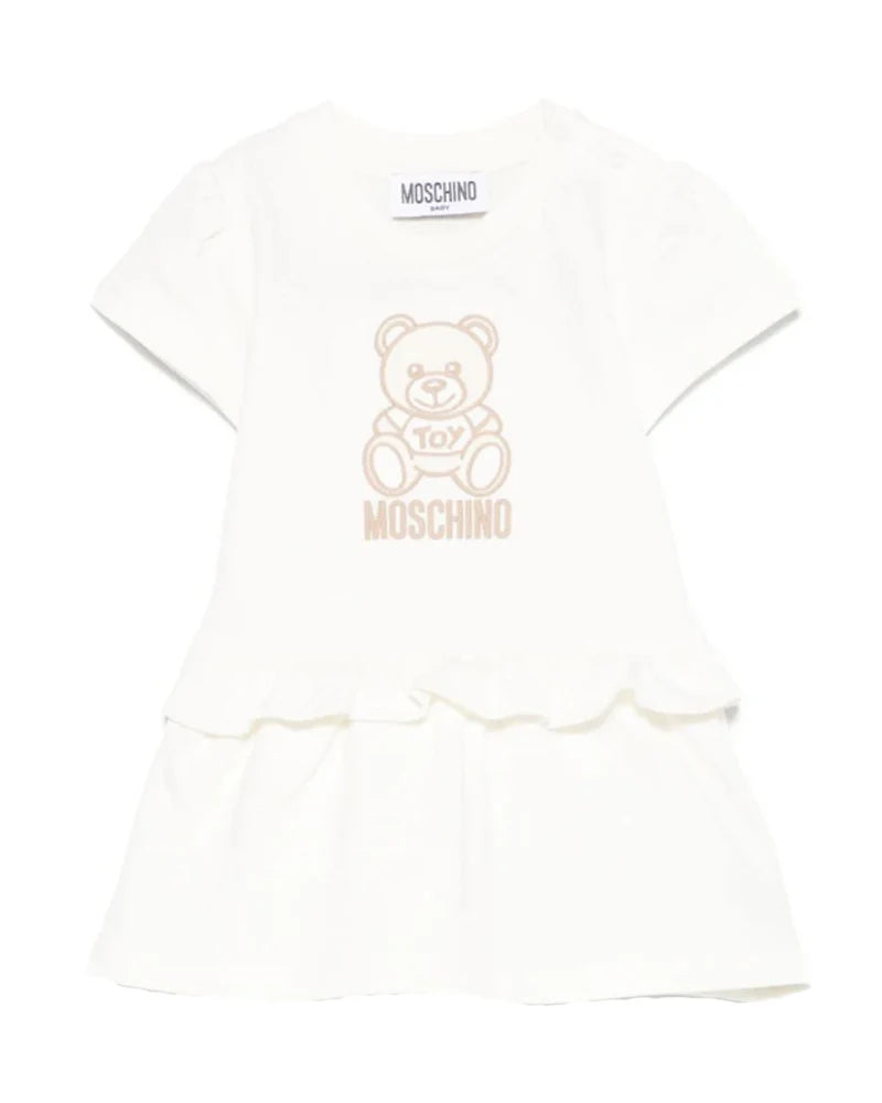 MOSCHINO Baby Girls Ivory Teddy Bear Dress
